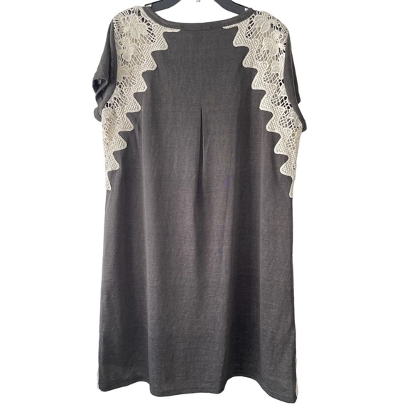 Doe & Rae Dress Women’s Large Short Sleeve Lace T-Shirt Dress - Picture 2 of 8